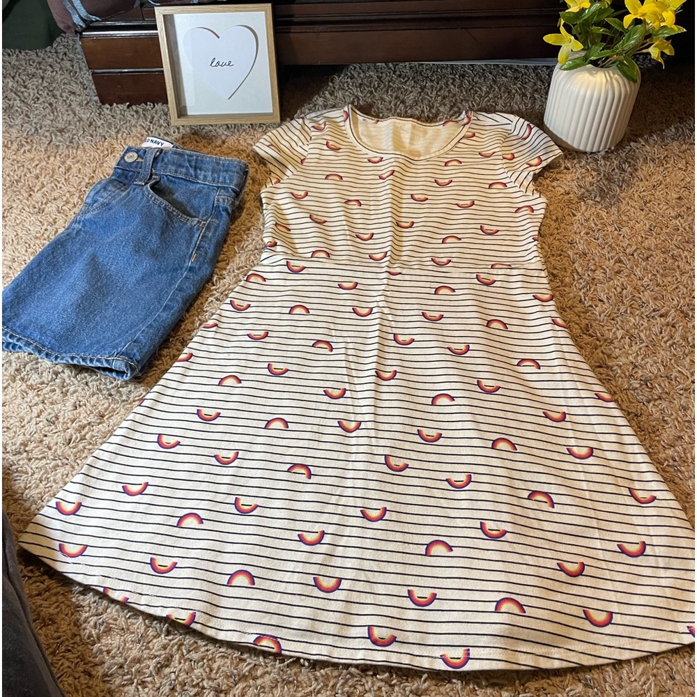 Wonder Nation Dress and Old Navy Denim skirt 2 Pieces Combined both are SZ 7 EUC